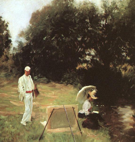 John Singer Sargent Dennis Miller Bunker Painting at Calcot oil painting image